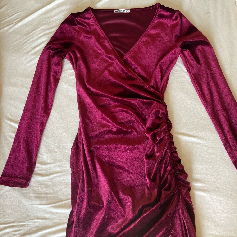 Velvet maroon dress